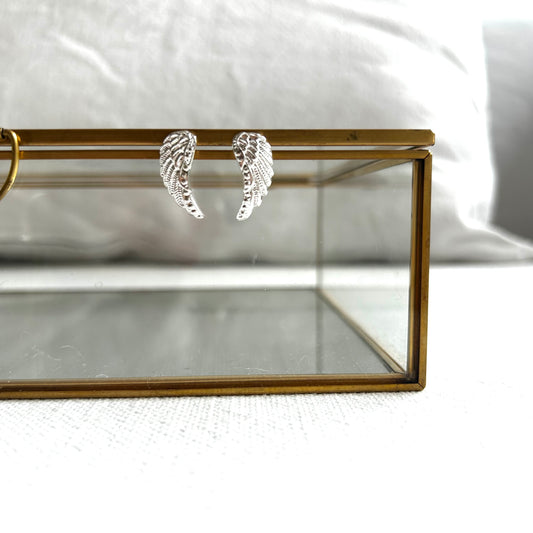 Aros Alas chicas plateadas