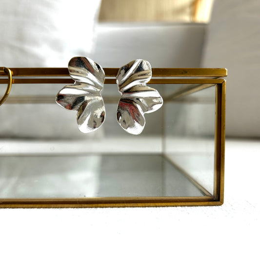 Aros medio Pétalo plata