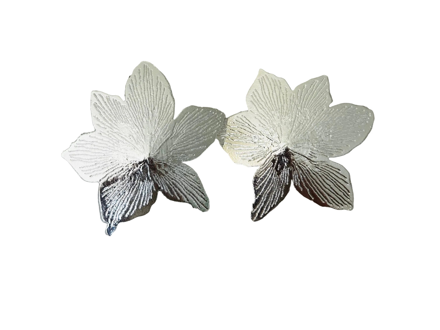 Aros Flor Maxi Abierta Plata