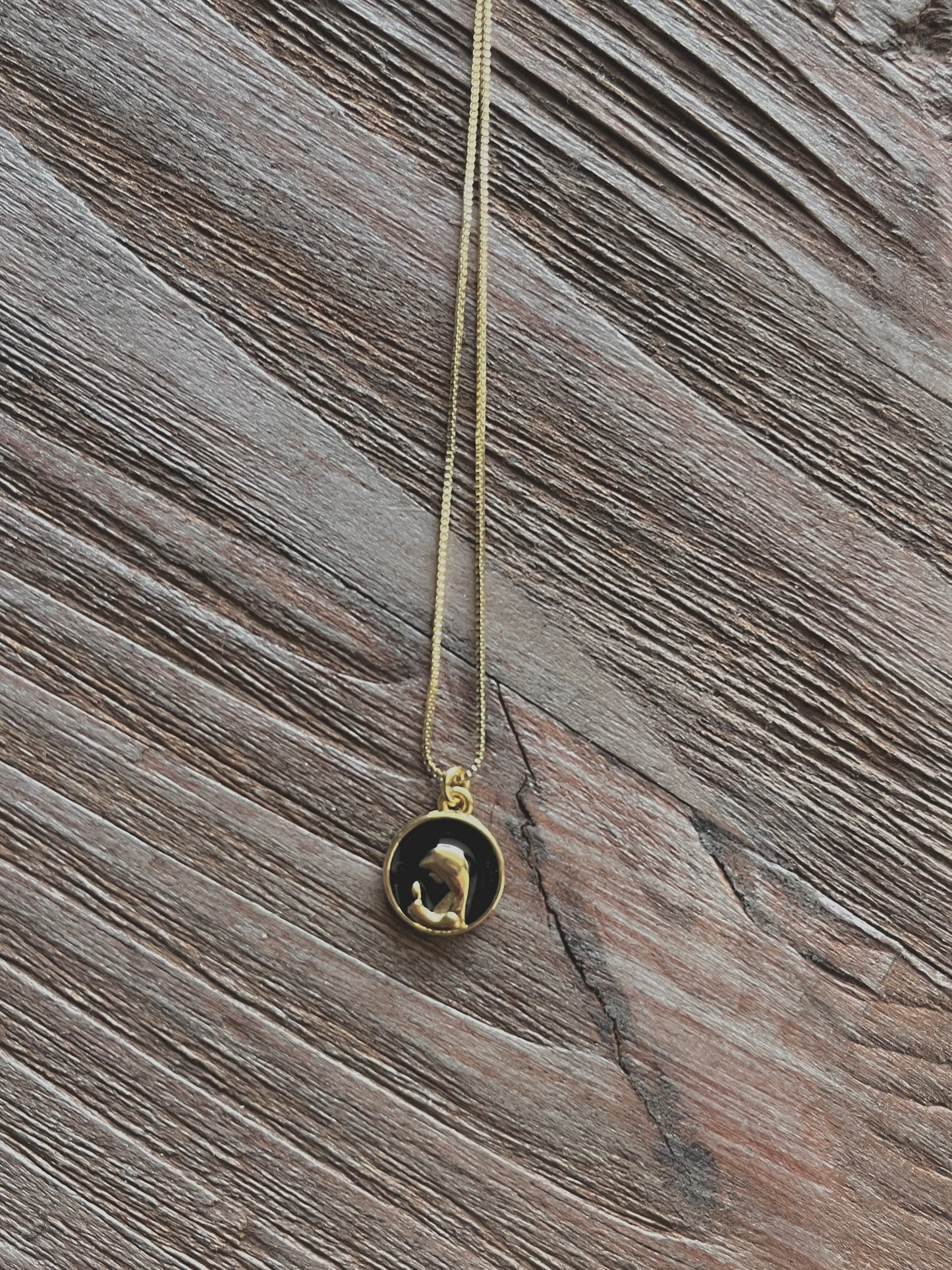 Collar Virgen dorada Negra
