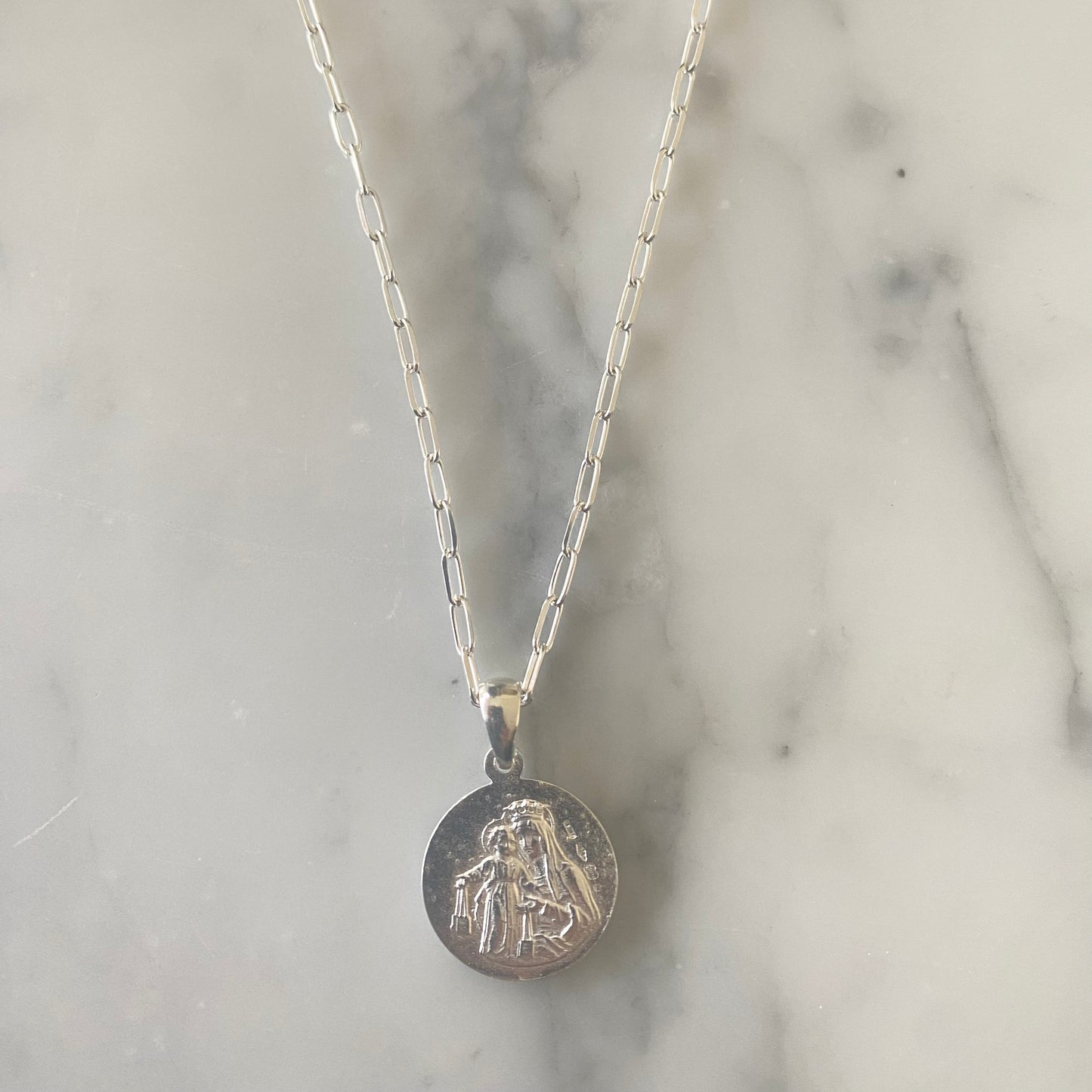 Cadena Escapulario Perfil Plata