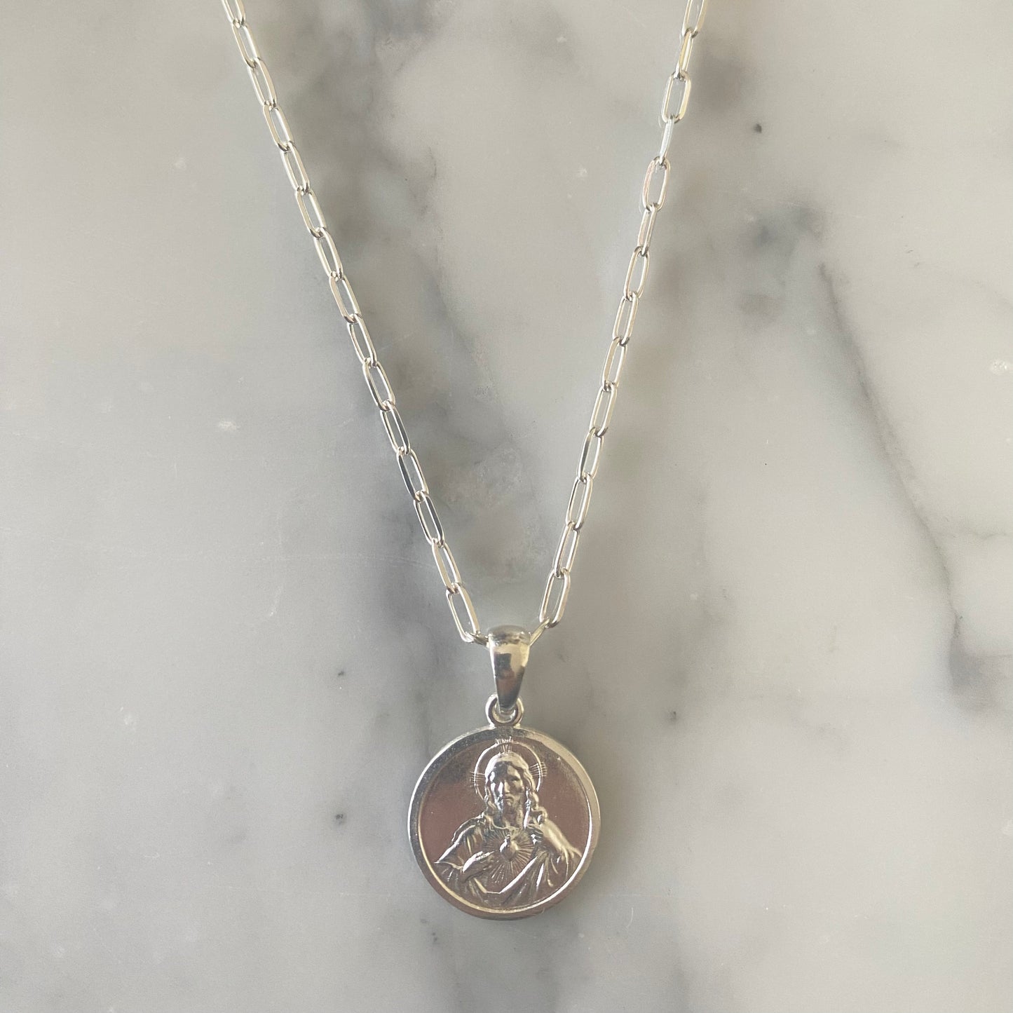 Cadena Escapulario Perfil Plata