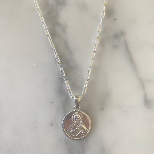 Cadena Escapulario Perfil Plata