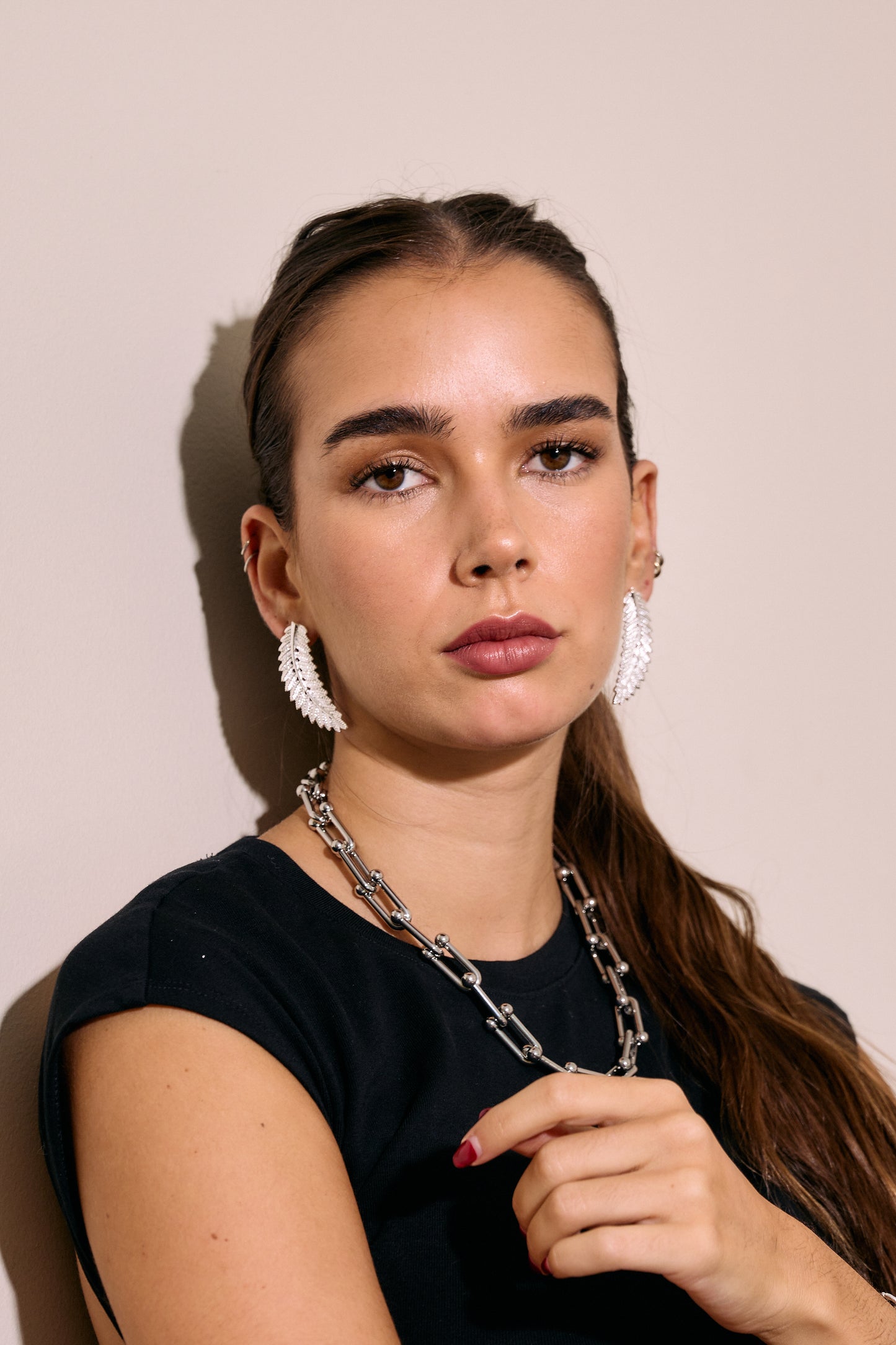 Aros Hoja Alargada Plata