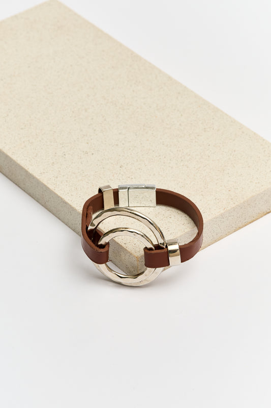 Pulsera cuero plata